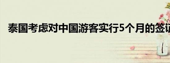 泰国考虑对中国游客实行5个月的签证豁免