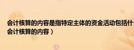 会计核算的内容是指特定主体的资金活动包括什么等阶段（会计核算的内容）