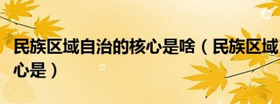 民族区域自治的核心是啥（民族区域自治的核心是）