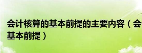 会计核算的基本前提的主要内容（会计核算的基本前提）