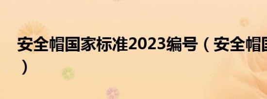 安全帽国家标准2023编号（安全帽国家标准）