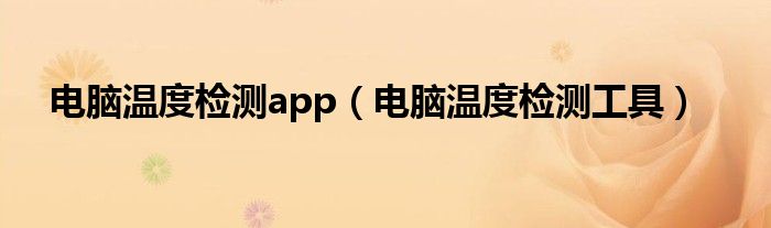 电脑温度检测app（电脑温度检测工具）