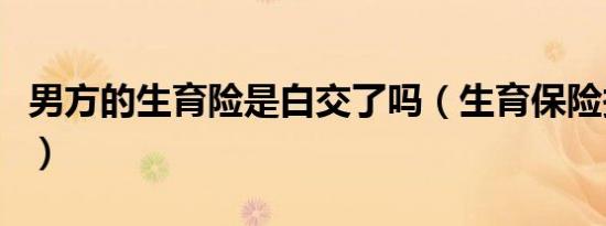 男方的生育险是白交了吗（生育保险报销条件）