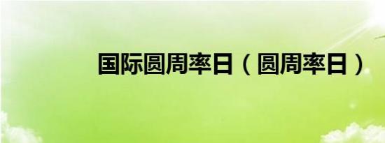 国际圆周率日（圆周率日）