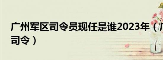 广州军区司令员现任是谁2023年（广州军区司令）