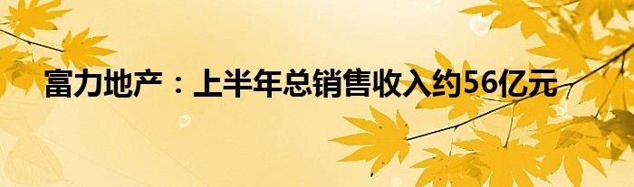 富力地产：上半年总销售收入约56亿元